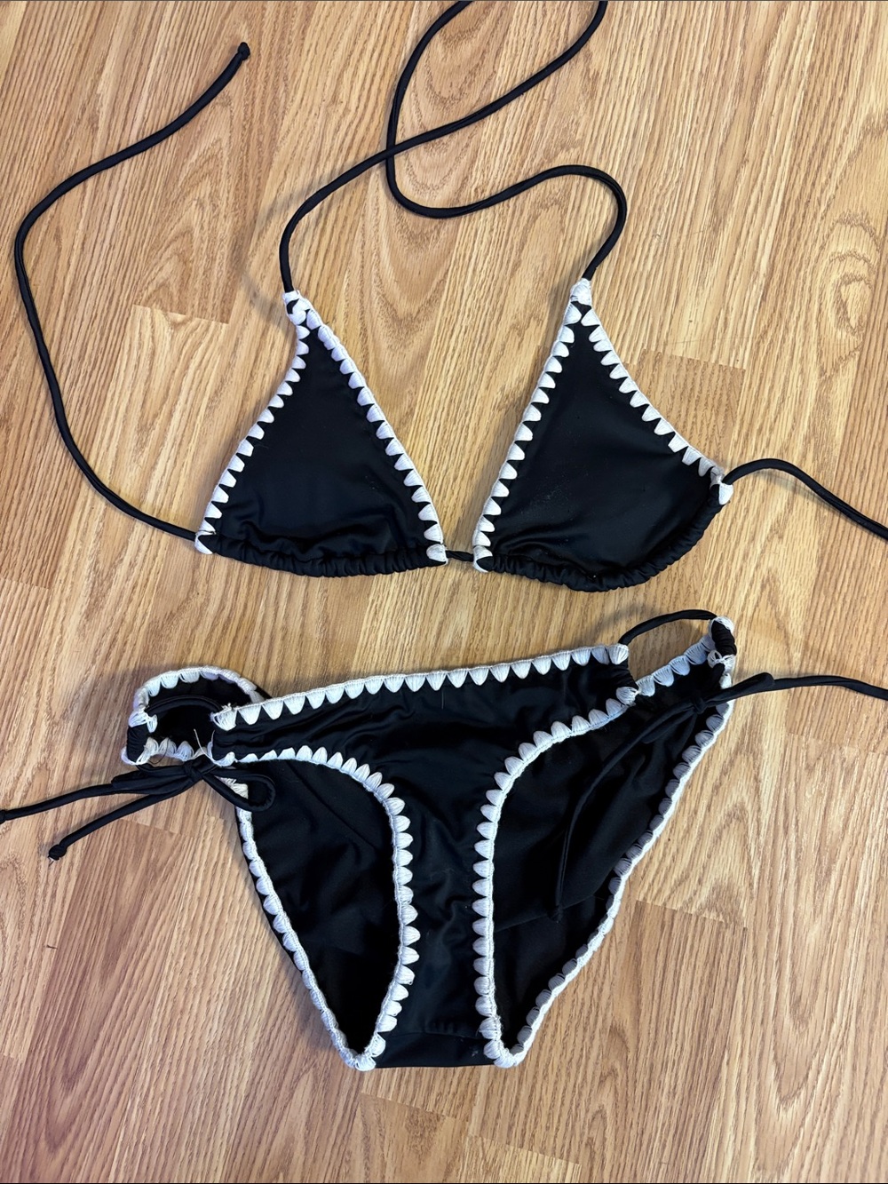 VENUS Black Bikini with White Trim